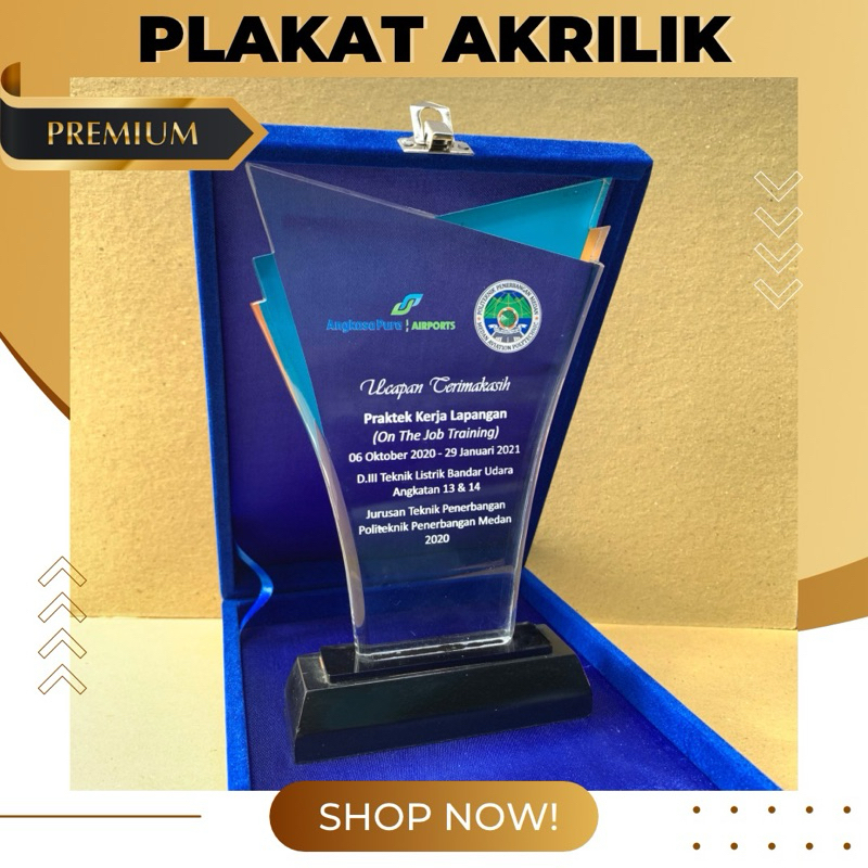 Jual PREMIUM PRODUK Plakat Akrilik Tebal 8mili Box Bludru Plakat