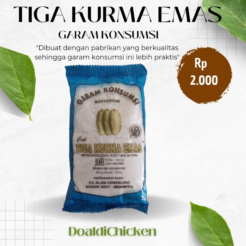 Jual Garam Cap Tiga Kurma Emas 250g Shopee Indonesia