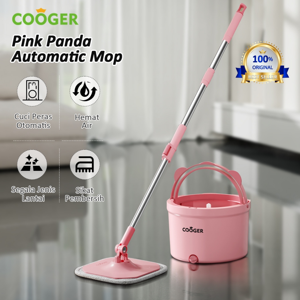 Jual COOGER Alat Pel Spin Mop Plus Bentuk Panda Berputar 360 Derajat