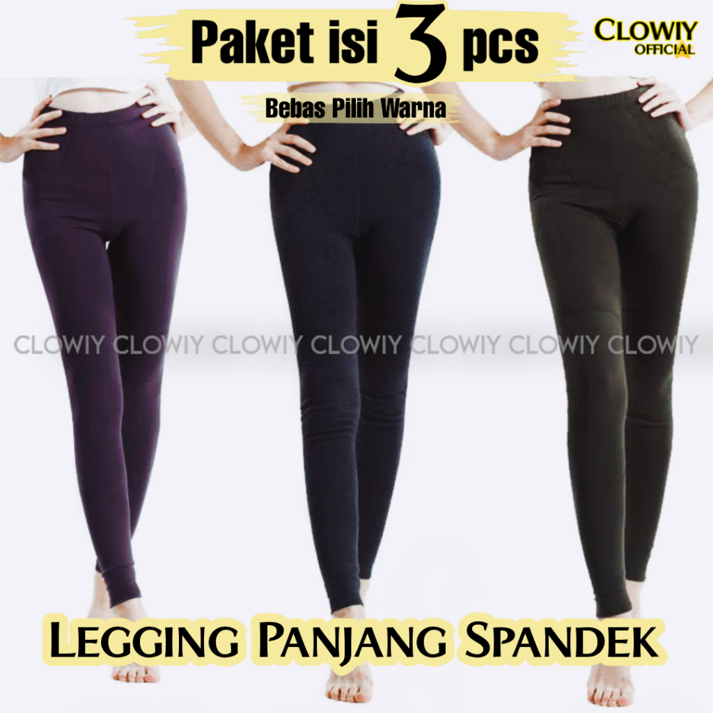 Jual Paket Hemat Isi 3pcs Legging Panjang Spandex Celana Legging