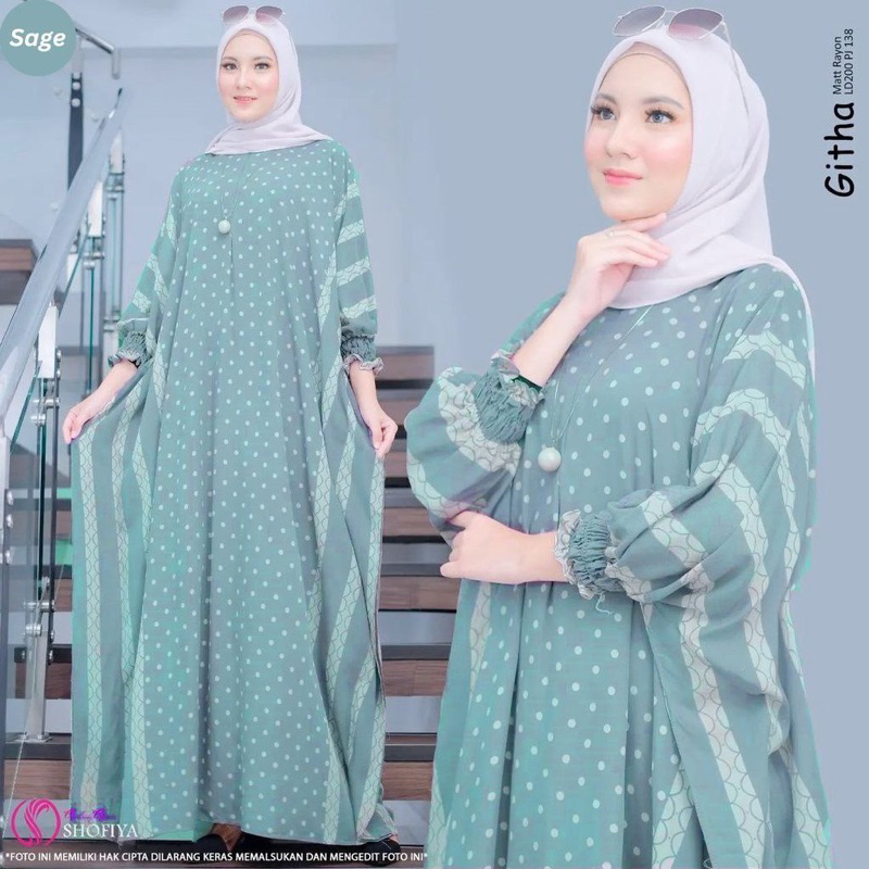 Jual Kaftan India Jogja Premium Rayon Super Jumbo Busui Dress Nyaman