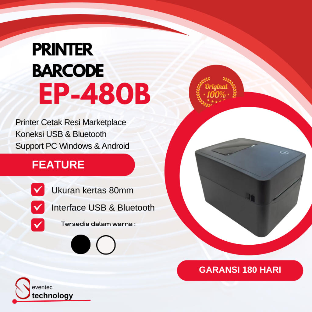 Jual Printer Barcode Thermal Eppos Ep B Black Usb Bluetooth