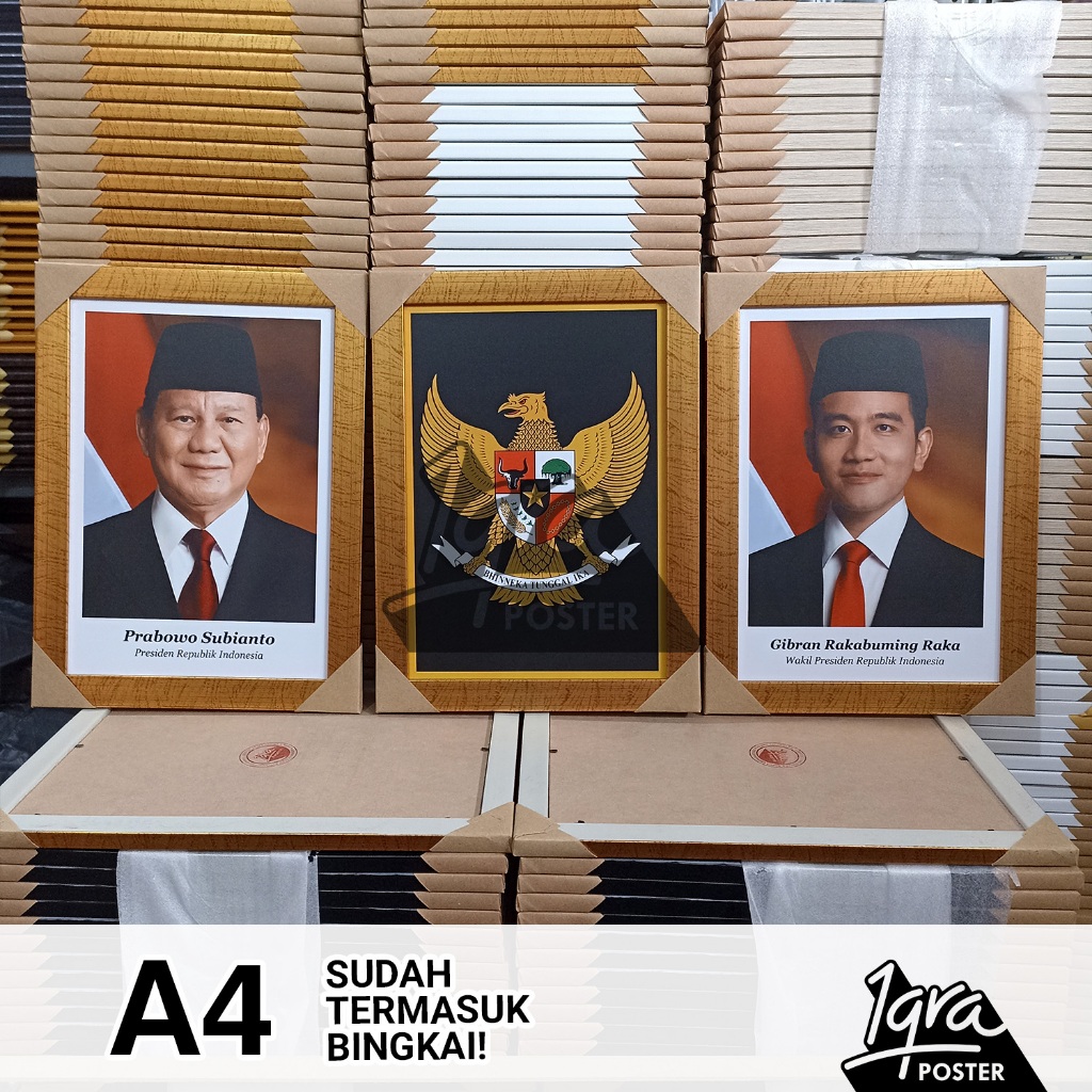 Jual Foto Presiden Wakil Presiden Prabowo Gibran Garuda Bingkai