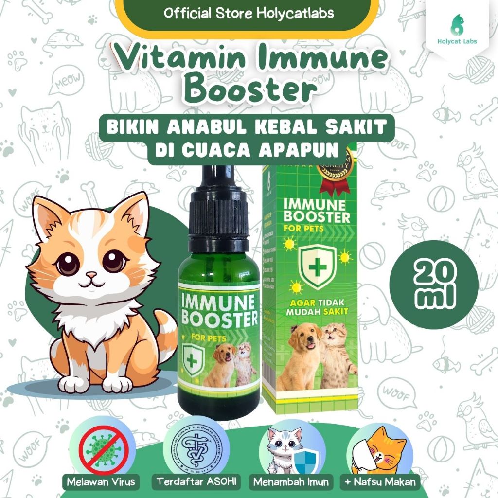 Jual Holycatlabs Vitamin Imun Kucing Anjing Menjaga Stamina Anti Virus