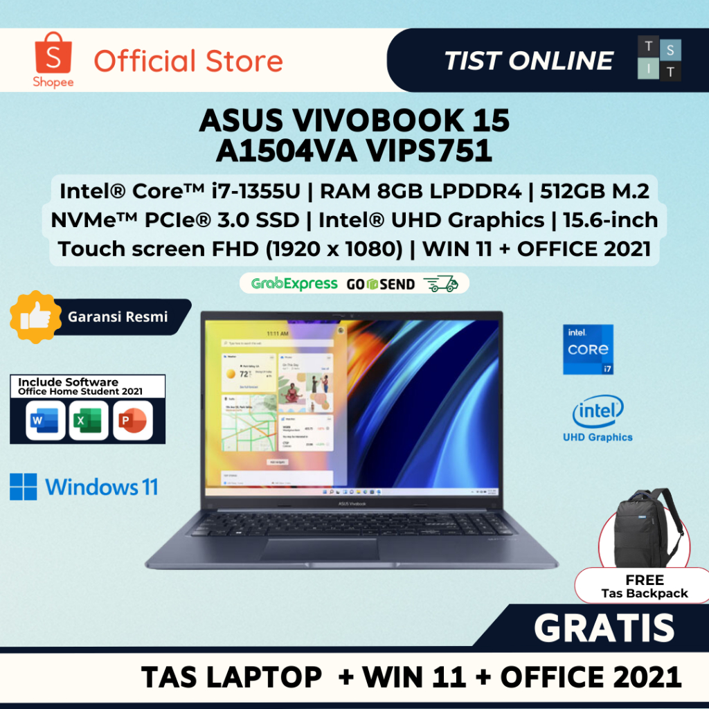 Jual Asus Vivobook A Va Vips I U Gb Ssd Irisxe W