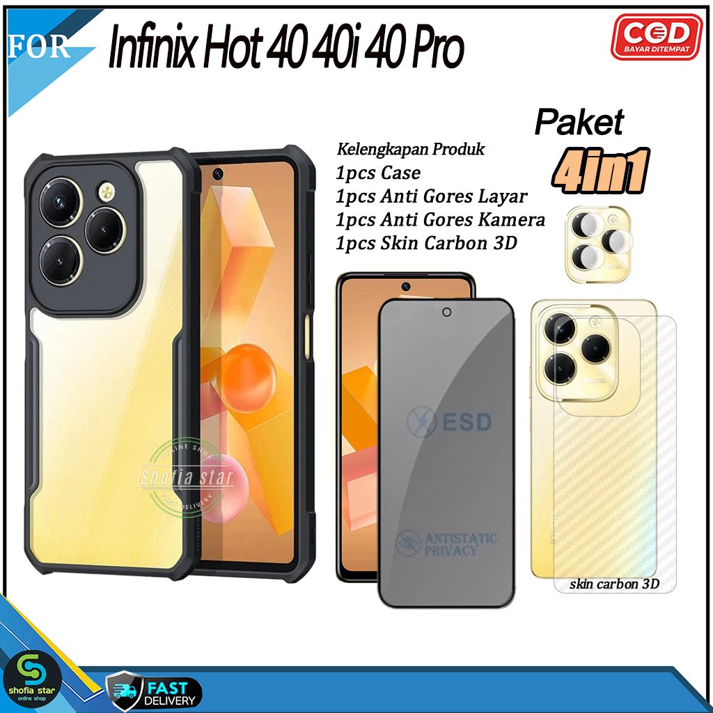 Jual Paket 4in1 Case Infinix Hot 40 40i 40 Pro Hot 30i Hot 30i Nfc Hot