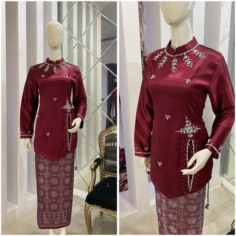 Jual COD KEBAYA MALAYSIA KEBAYA BELAH SAMPING KEBAYA BAHAN POLOS