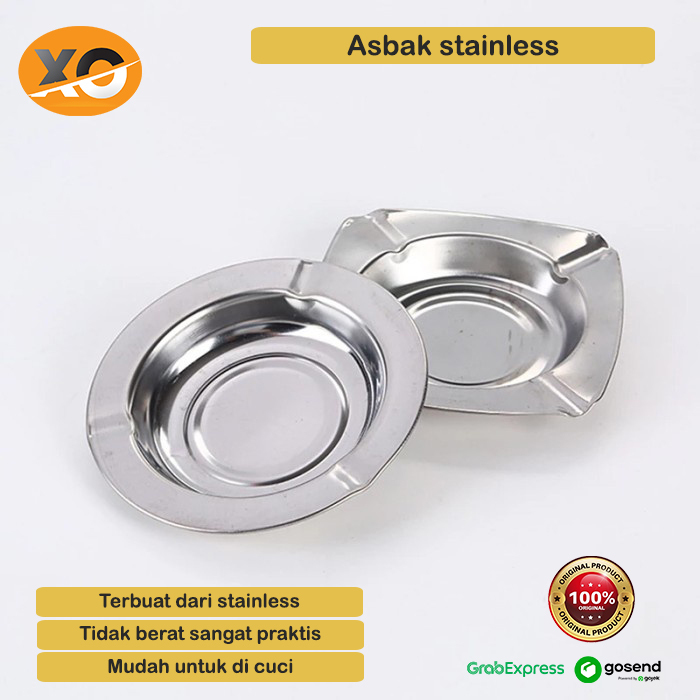 Jual Asbak Stainless Steel Model Bulat Ashtray Portable Kotak Unik