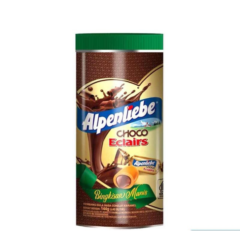 Jual Alpenliebe Choco Eclairs Permen Kaleng 144 G Shopee Indonesia