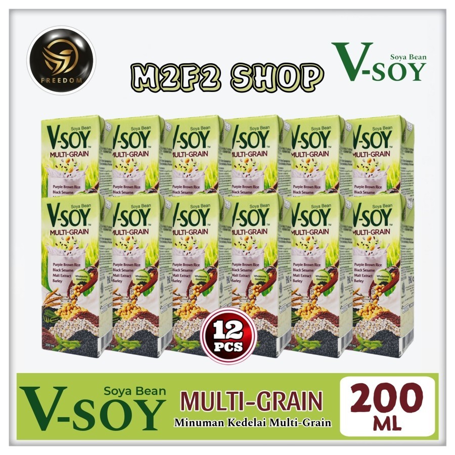 Jual V Soy Soya Bean Milk Multi Grain Barley Susu Kedelai Kotak Uht