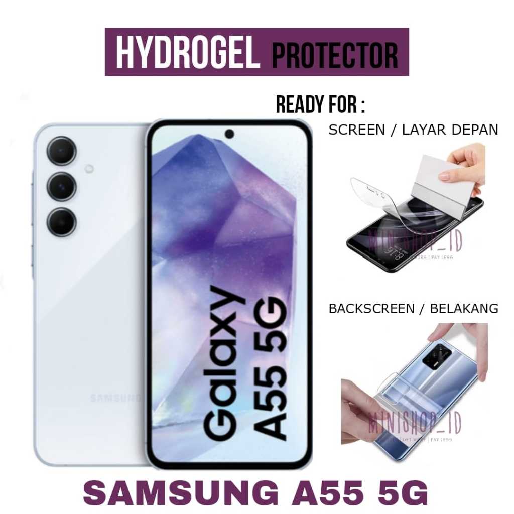 Jual SAMSUNG A55 5G HYDROGEL FRONT BACK SCREEN CAMERA PROTECTOR ANTI