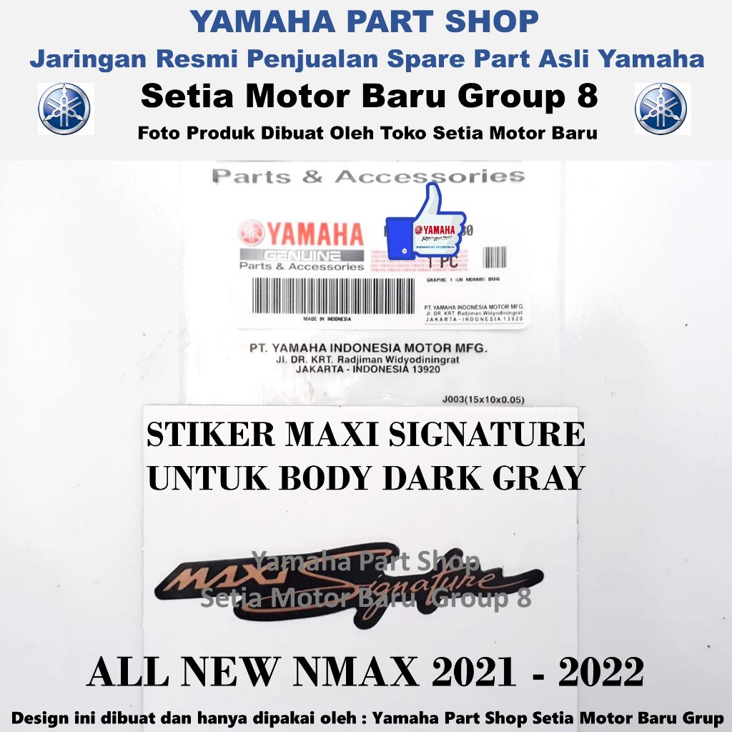 Jual Stiker Logo Maxi Signature Body Warna Dark Gray All New Nmax N Max