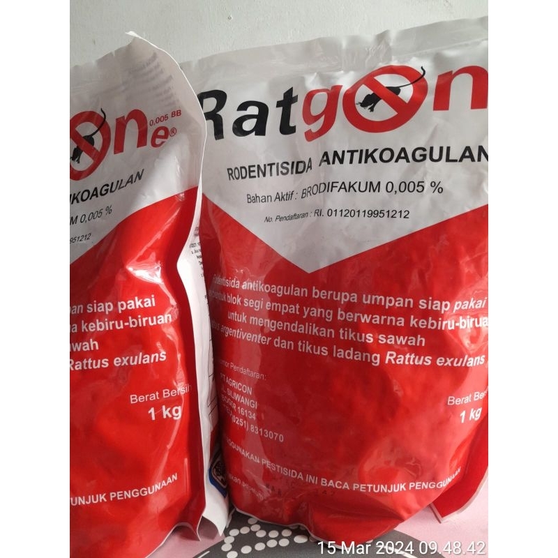 Jual RACUN TIKUS RATGONE 1KG Rodentisida Ratgon 1kg Umpan Tikus Siap