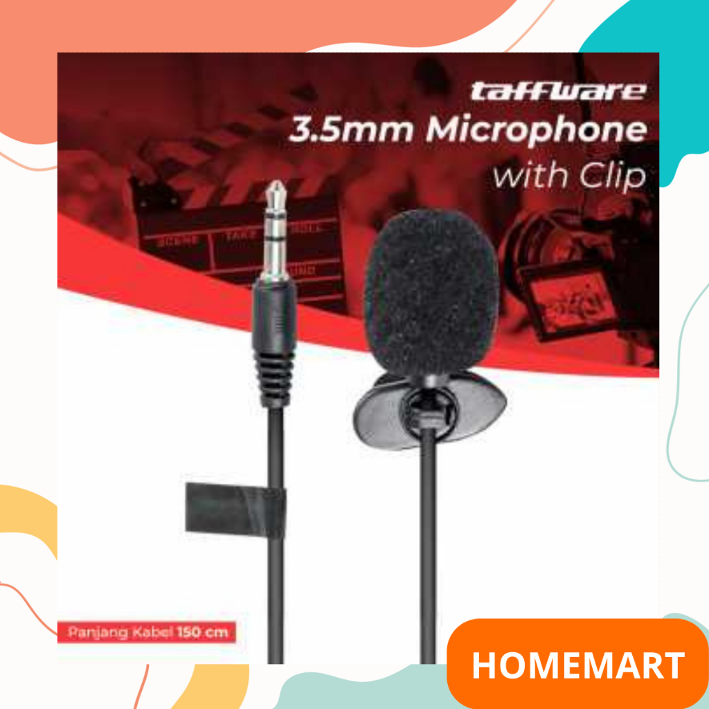 Jual HOMEMART Mic Clip On Exclusive Microphone 3 5mm TRRS Hp PC