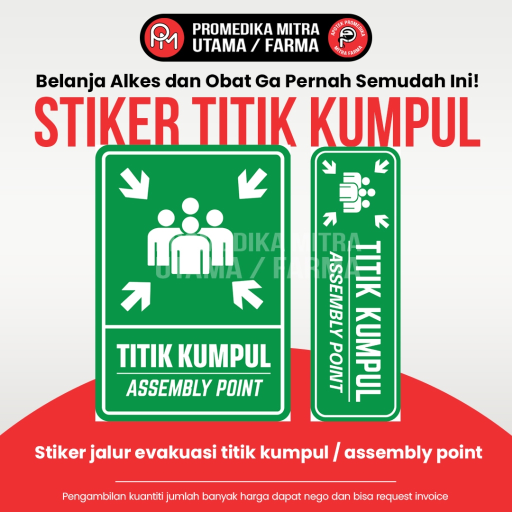 Jual Stiker Jalur Evakuasi Titik Kumpul Assembly Point Shopee Indonesia