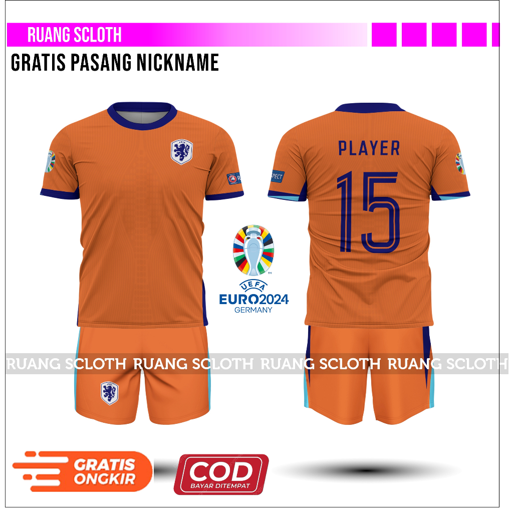 Jual Jersey Netherland Home Euro Terbaru 2024 Premium Gratis Pasang