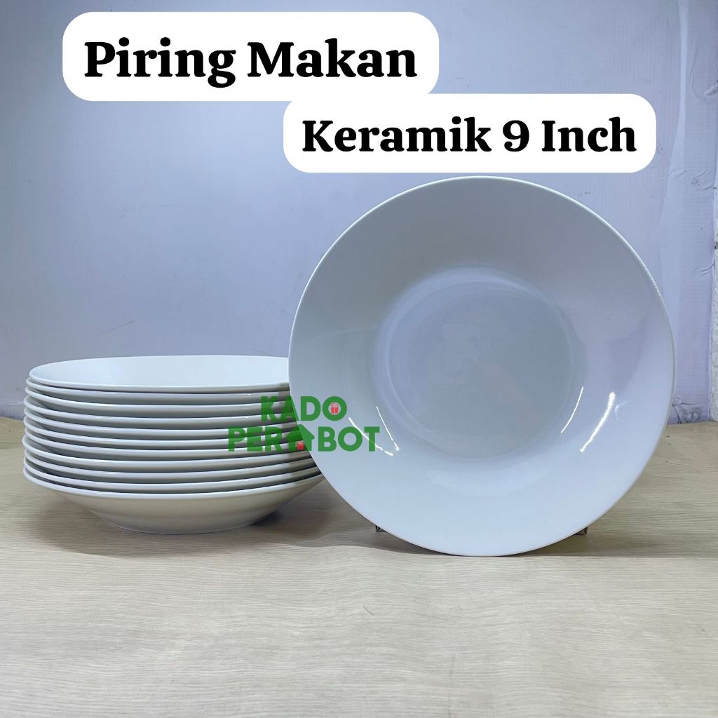 Jual Piring Makan Hajatan Piring Makan Putih Polos Keramik Bulat