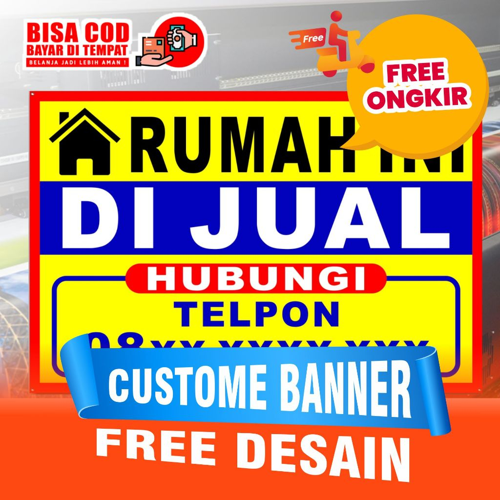 Jual Spanduk Rumah Dijual Disewakan Dikontrakan Shopee Indonesia