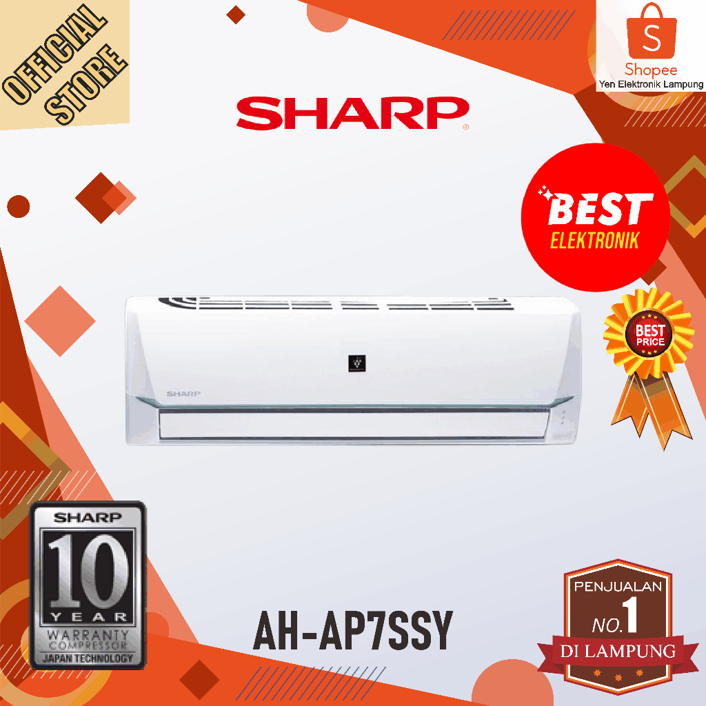 Jual AC SHARP AH AP 7 SSY 1 2 PK Plasmacluster Garansi Resmi SHARP