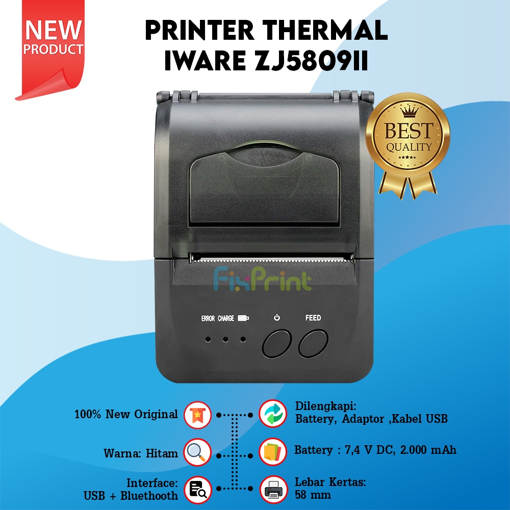 Jual Printer Kasir Thermal Mobile USB Bluetooth Iware 58BC C 58BT MP