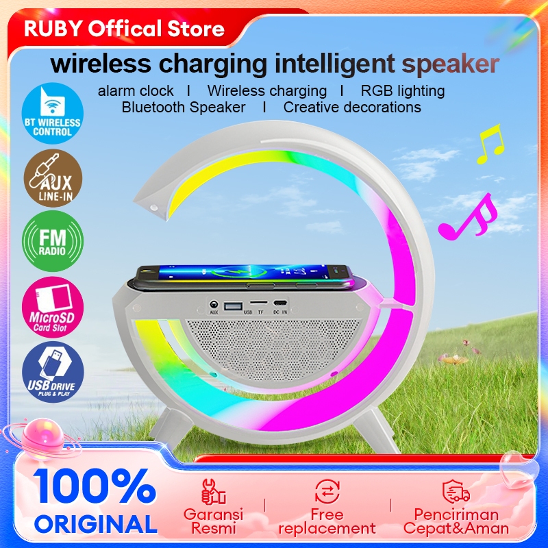 Jual Speaker Bluetooth Wireless Charger Model G Smart Clock Alarm W