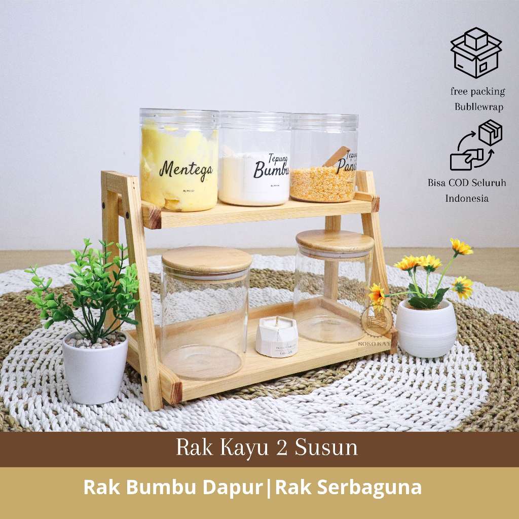 Jual Rak Bumbu Tempat Wadah Rqs Set Penyimpanan Bumbu Dapur Dua