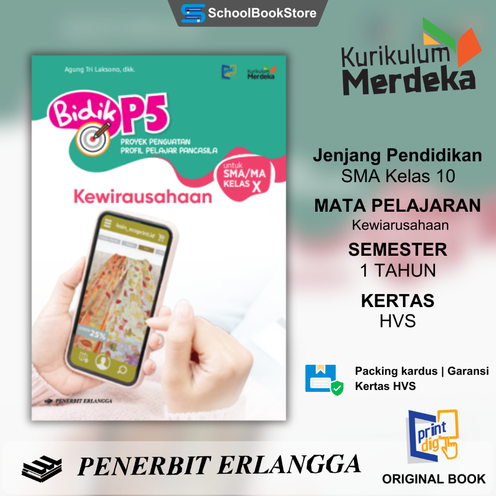 Jual BUKU ERLANGGA BIDIK P5 SMA KELAS 10 X KURIKULUM MERDEKA PENERBIT