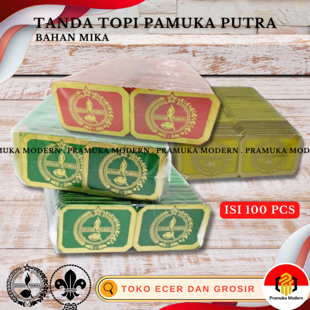 Jual Pcs Tanda Topi Mika Emblem Pramuka Putra Tantop Pramuka Kotak