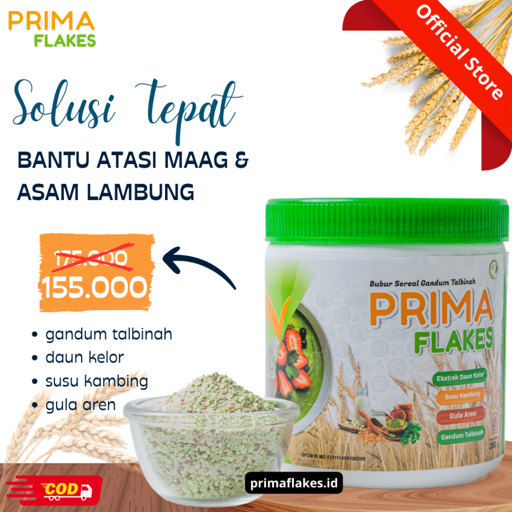 Jual Primaflakes Bubur Gandum Talbinah Bantu Atasi Sakit Lambung Gerd