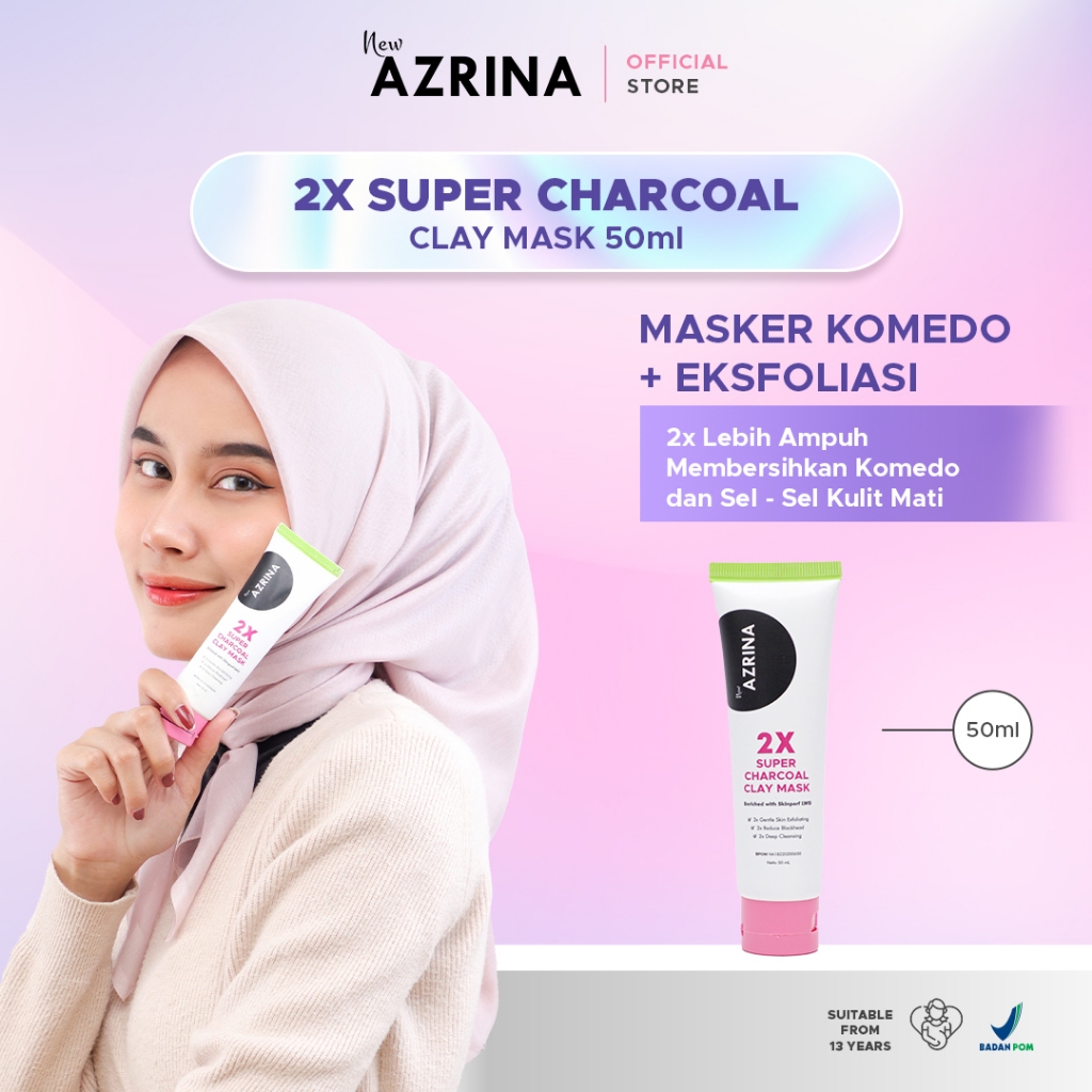 Jual Azrina X Super Charcoal Clay Mask Ml Masker Wajah Mengangkat