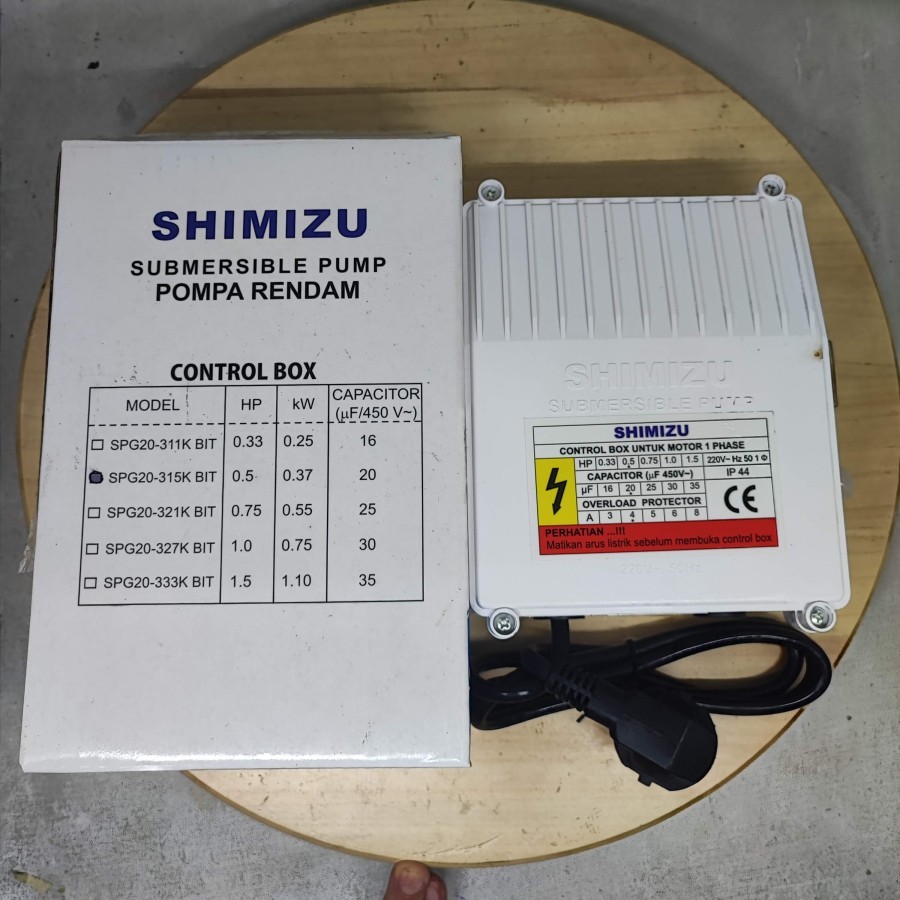 Jual CONTROL BOX SHIMIZU 1 2 HP Kapasitor 20 Uf SPG20 315K BIT Panel