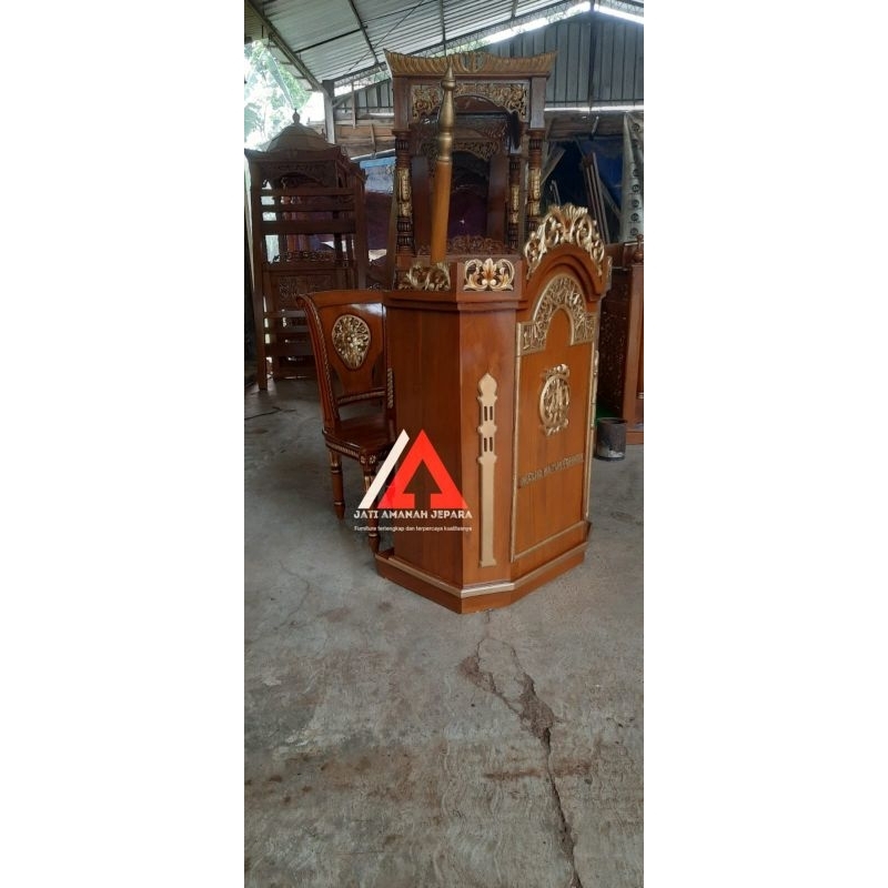 Jual Mimbar Podium Satu Set Kursi Mimbar Podium Kursi Podium