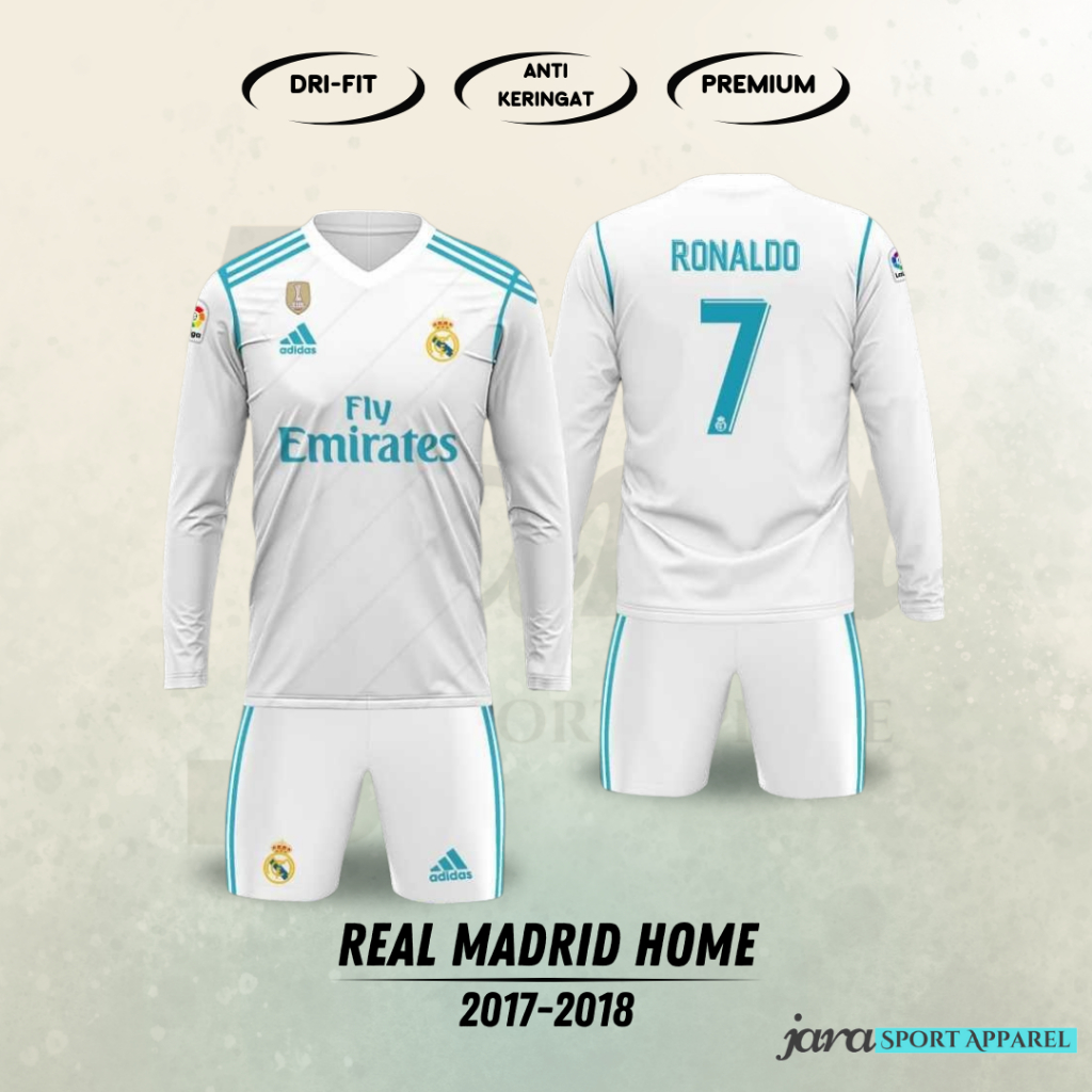 Jual Jersey REAL MADRID HOME 2017 2018 Lengan Panjang Desain Full