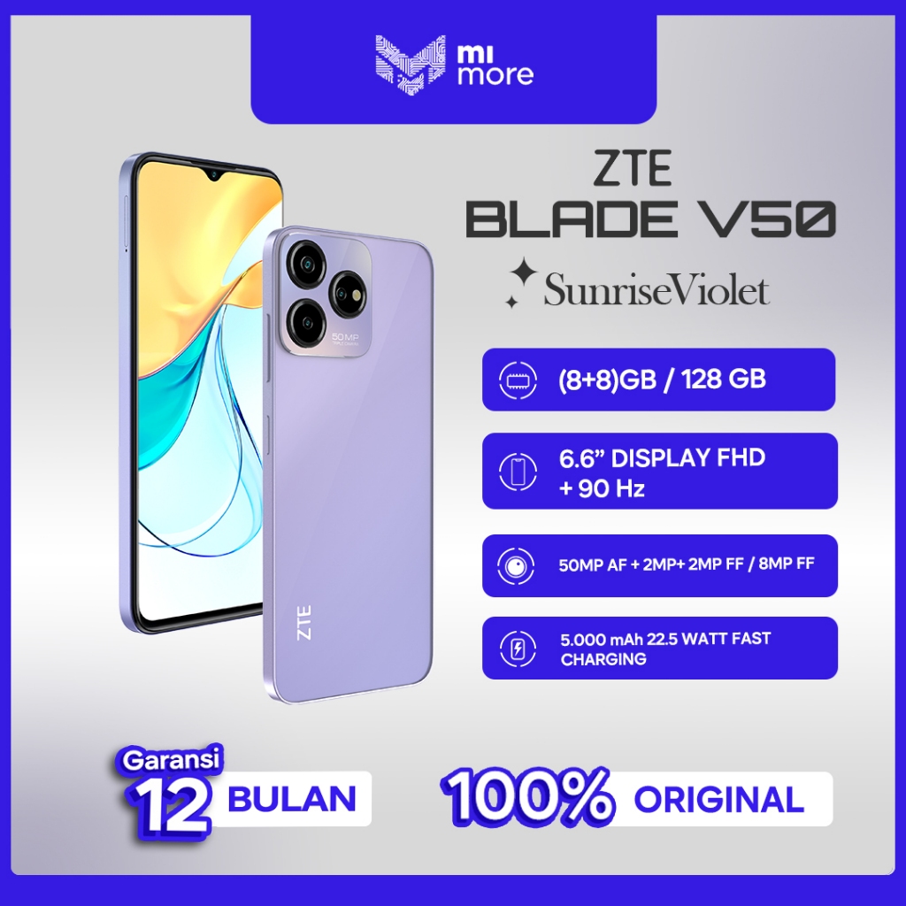 Jual ZTE Blade V50 Design 6 6 Violet Display FHD RAM 8 8GB ROM 128GB