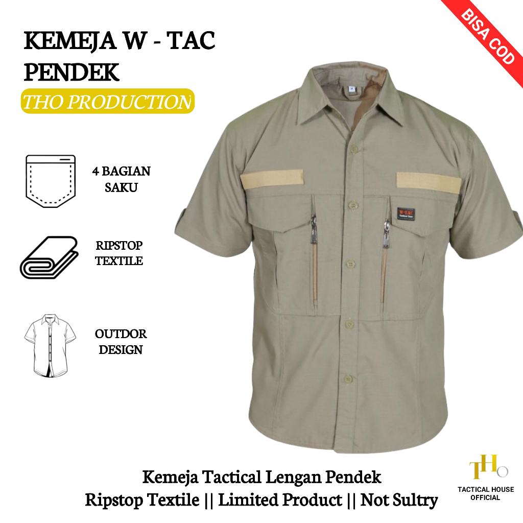 Jual Kemeja Tactical W Tac Pendek Kemeja Lapangan Pendek Kemeja