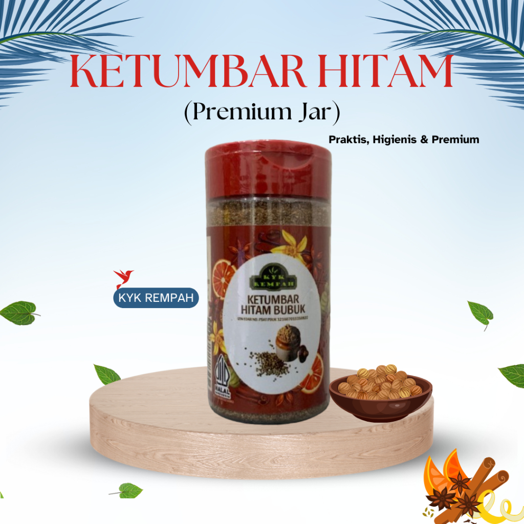 Jual Ketumbar Hitam Bubuk Premium JAR Black Coriander Powder Bumbu