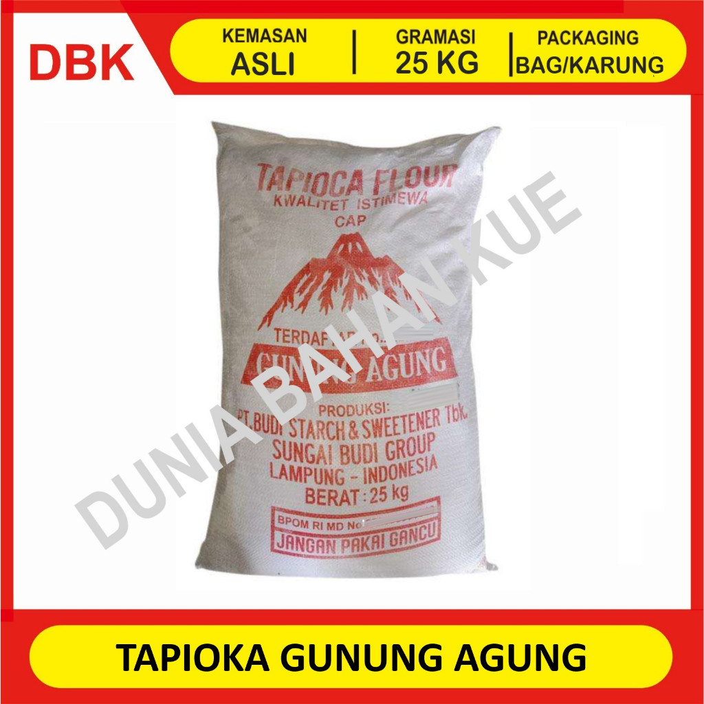 Jual TAPIOKA GUNUNG AGUNG 1 BAG 25 KG TEPUNG TAPIOKA CAP GUNUNG