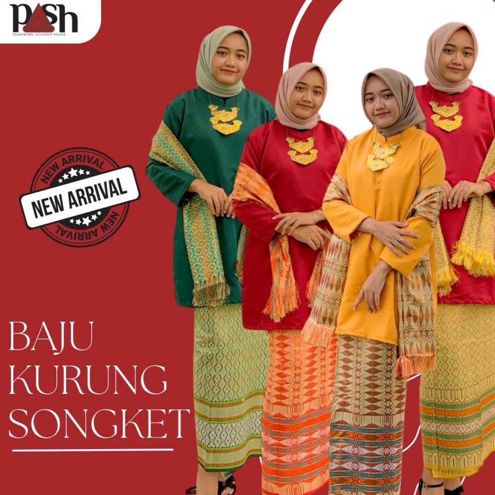 Jual ART O4T8 Songket Pash Set Baju Kurung Rok Songket Dan Selendang