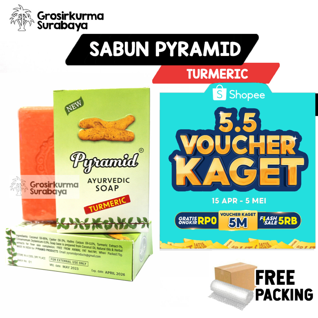 Jual Original Sabun Pyramid Turmeric Ayurvedic Gr Arab Bahan Kunyit