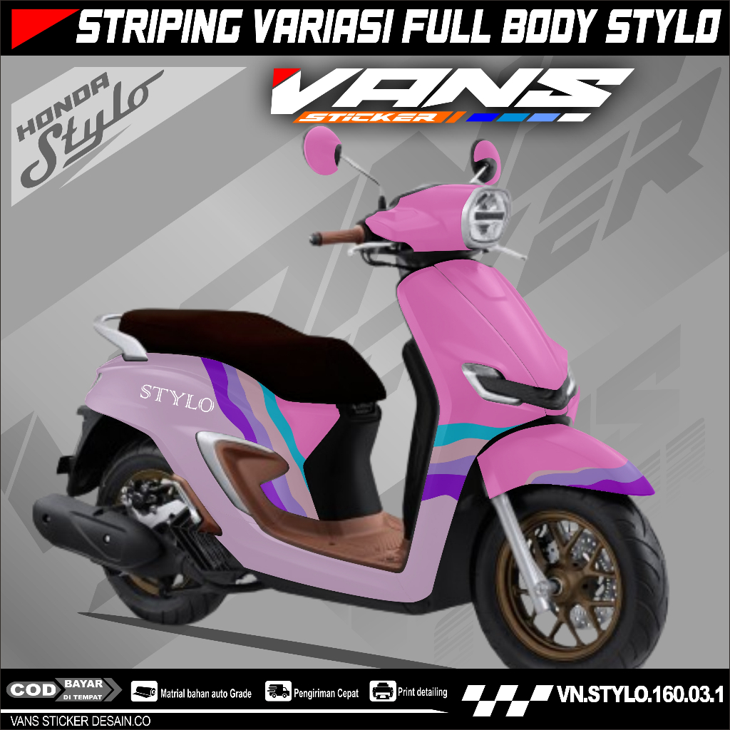 Jual Decal Stiker Stylo 160 Full Body POLOS Sticker Full Body Motor