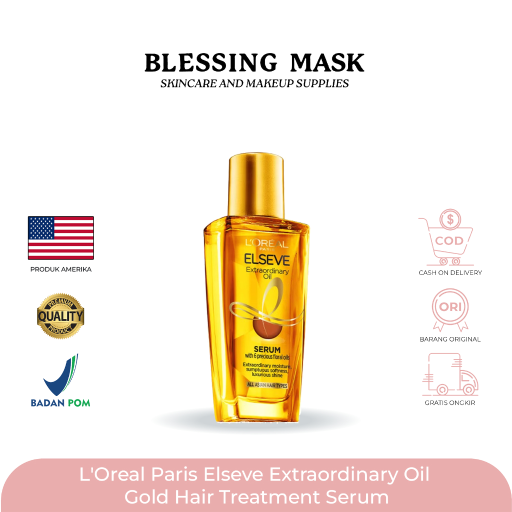 Jual L Oreal Paris Elseve Extraordinary Oil Gold Hair Treatment Serum