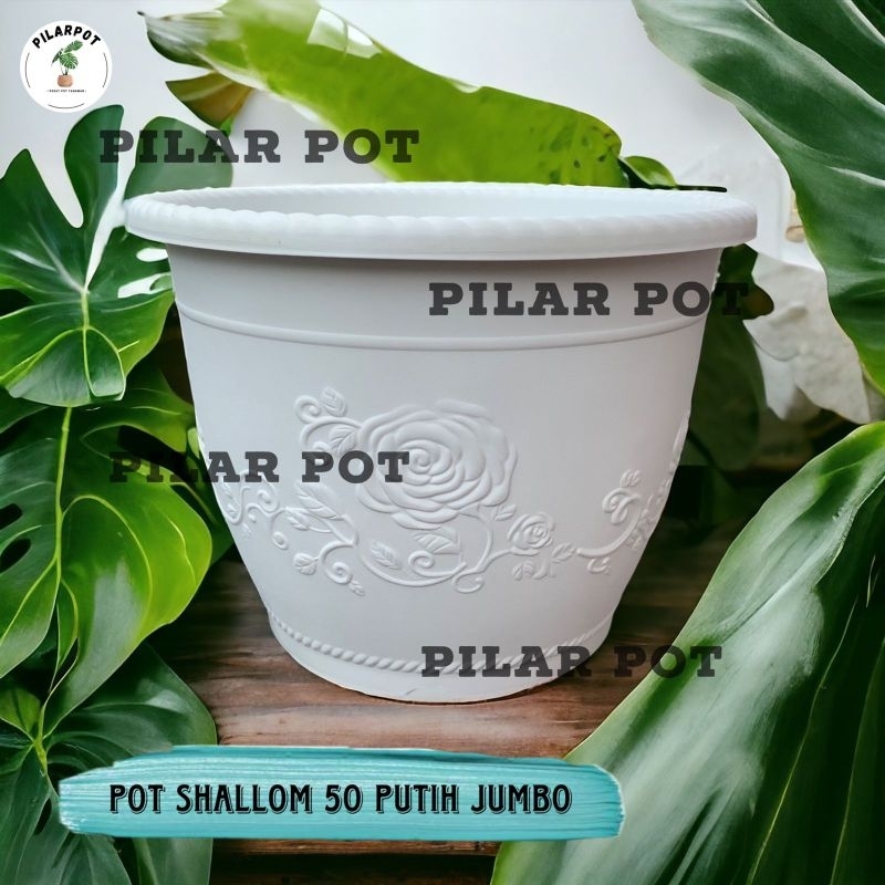 Jual Pot Bunga Tanaman Shallom Glory 50 Putih Bahan Tebal SHALLOM