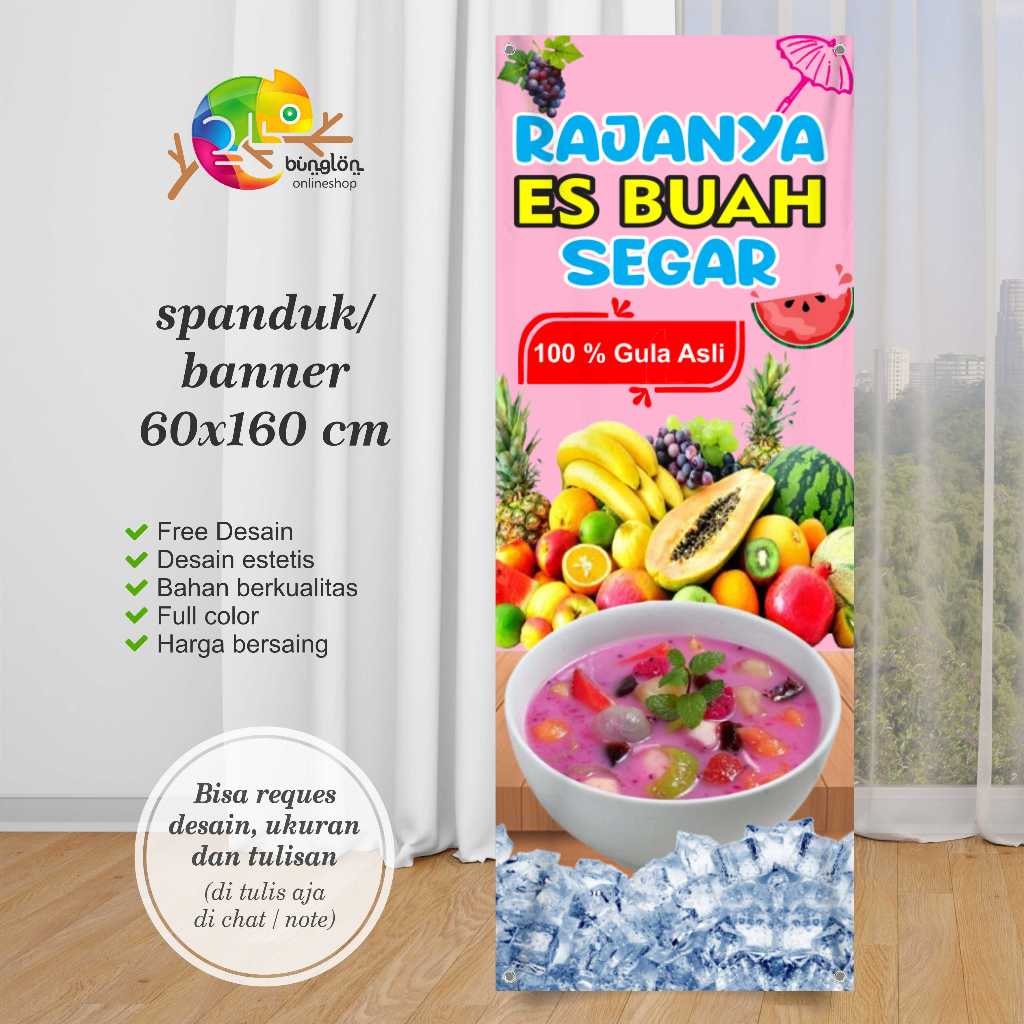 Jual Spanduk Banner Es Buah Segar Custom Desain Shopee Indonesia