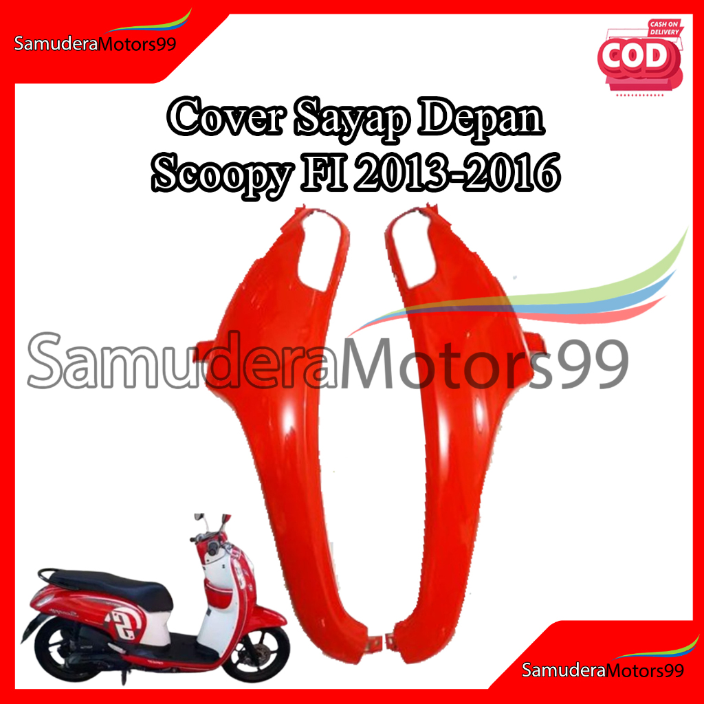 Jual Cover Sayap Depan Kanan Kiri Honda Scoopy FI 2013 2016 Merah