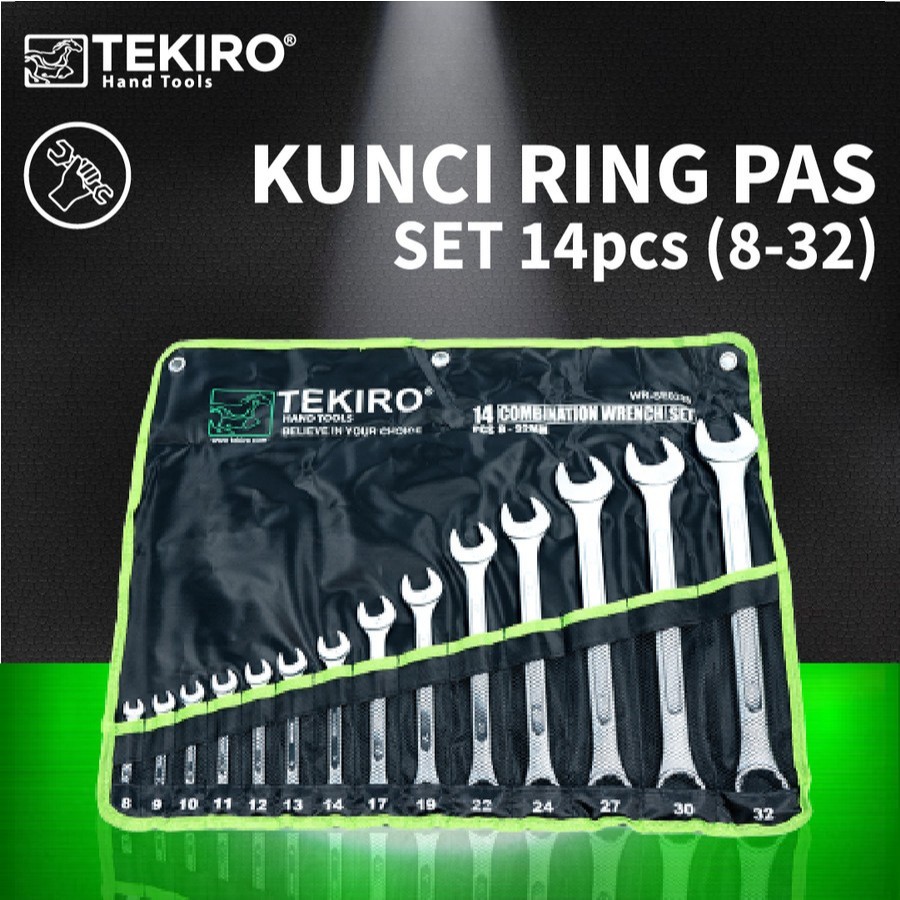 Jual TERMURAH ORIGINAL TEKIRO KUNCI RING PAS SET 14 PCS 8 32