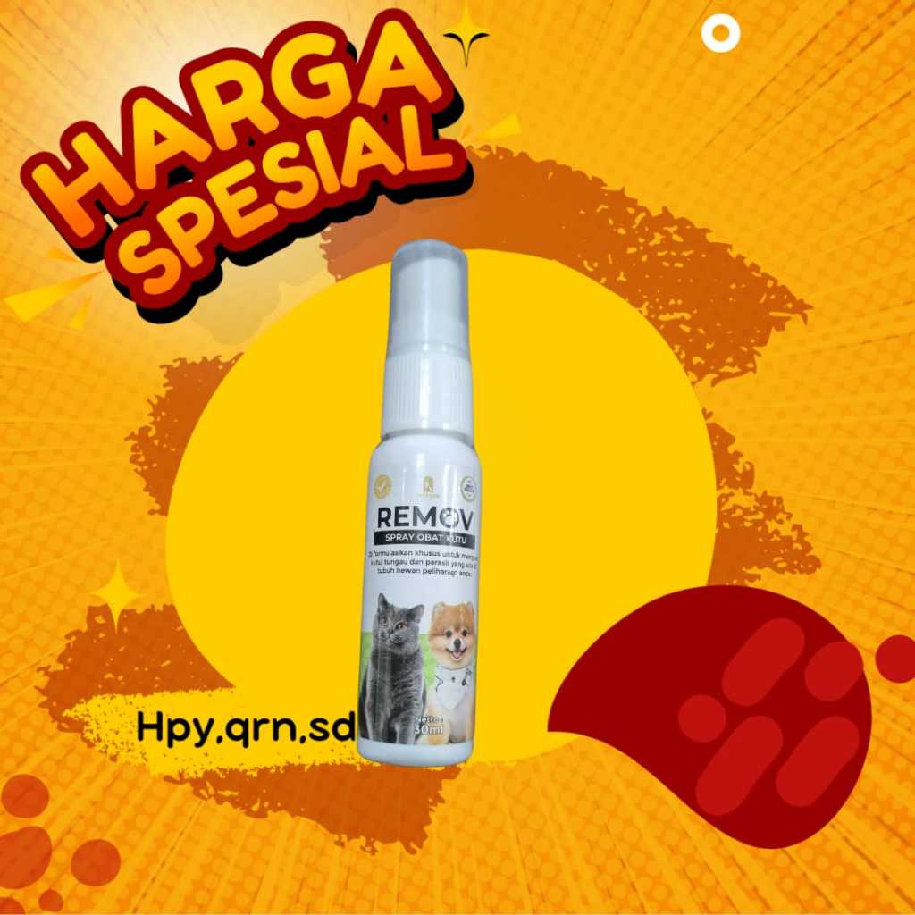 Jual REMOV Spray Obat Kutu Kucing Dan Anjing 30ml Kucing Anjing