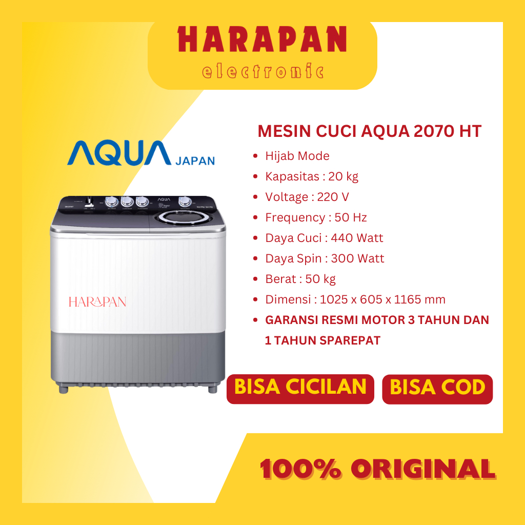 Jual Mesin Cuci Aqua Japan Qw Ht Tabung Kg Shopee Indonesia