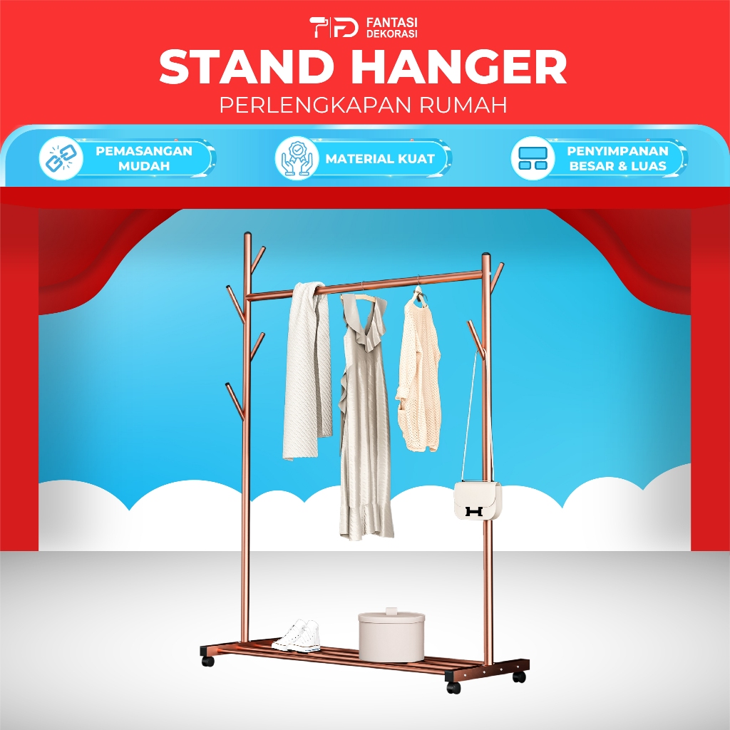 Jual Starlight Rak Baju Gantungan Baju Besi Stand Hanger Display Butik