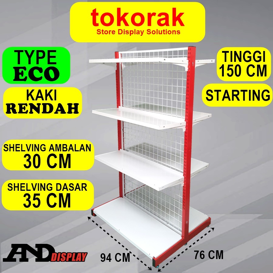 Jual Rak Gondola Minimarket Double Starting Eco Kr Cm Ambalan