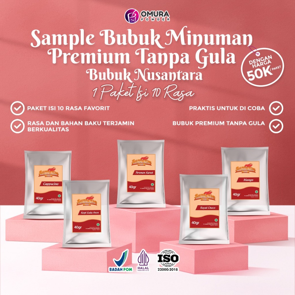 Jual Sample Paket Tester Sample Rasa Bubuk Minuman Premium Plain